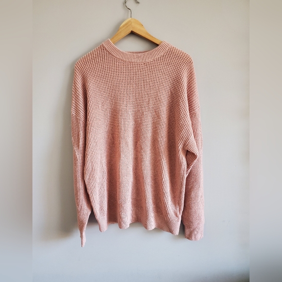 Wilfred Sweaters - Aritzia wilfred free light pink waffle knit sweater. Womens medium.  EUC